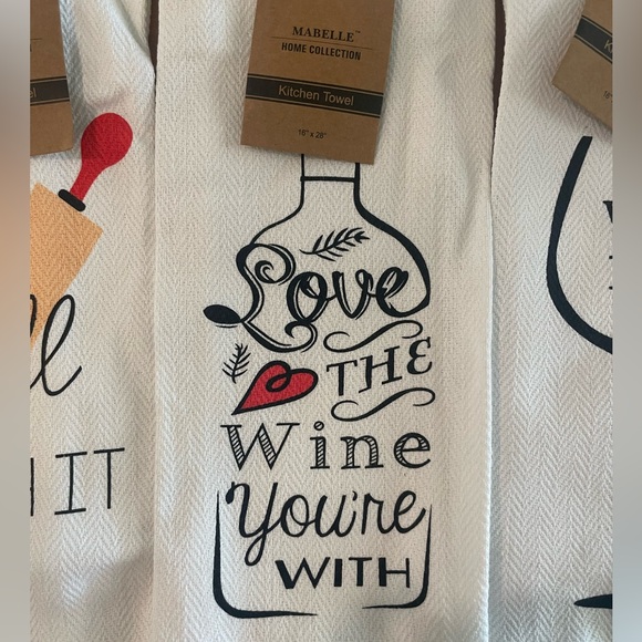 NWT Mabelle Set of 5 Kitchen Towels with funny sayings - Picture 4 of 6